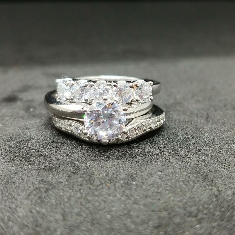 Faux Wedding Set Bling Rings!